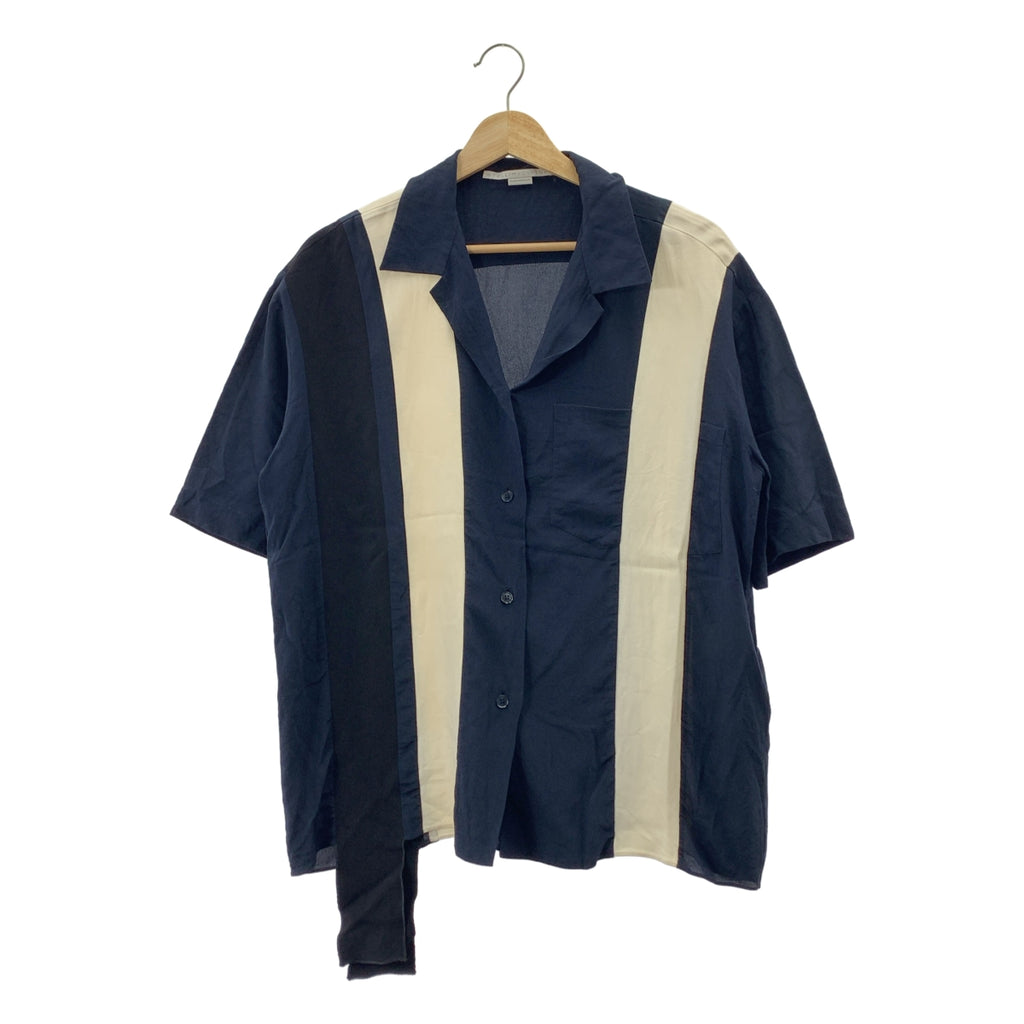 STELLA McCARTNEY | 100% 絲質 | 雙色真絲超大款開領襯衫 | 尺寸 34 |