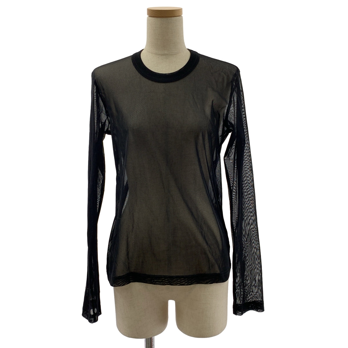 【美品】  noir kei ninomiya / ノワールケイニノミヤ | 2023SS | ポリエステル チュール クルーネック カットソー | M | ブラック | レディース