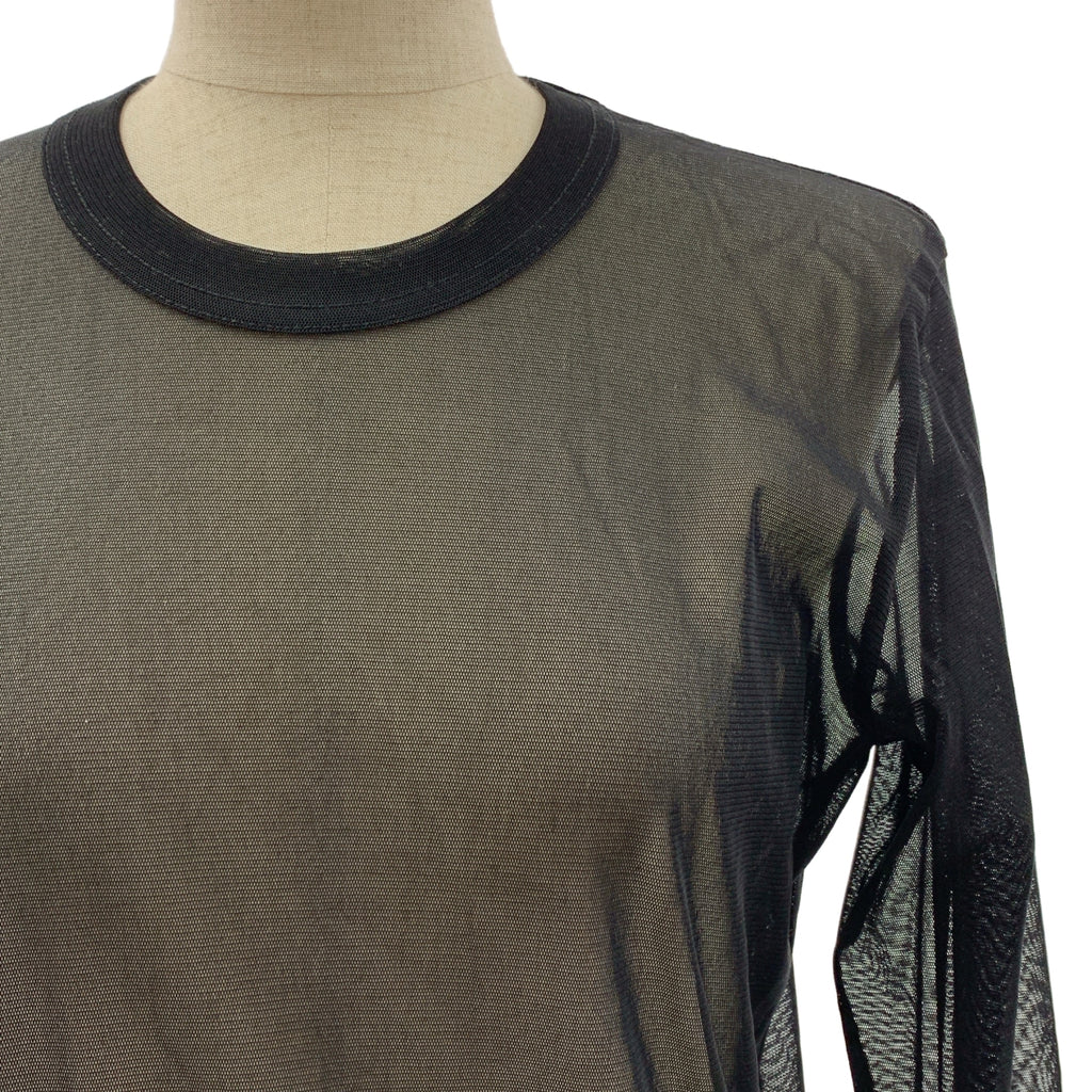 【美品】  noir kei ninomiya / ノワールケイニノミヤ | 2023SS | ポリエステル チュール クルーネック カットソー | M | ブラック | レディース