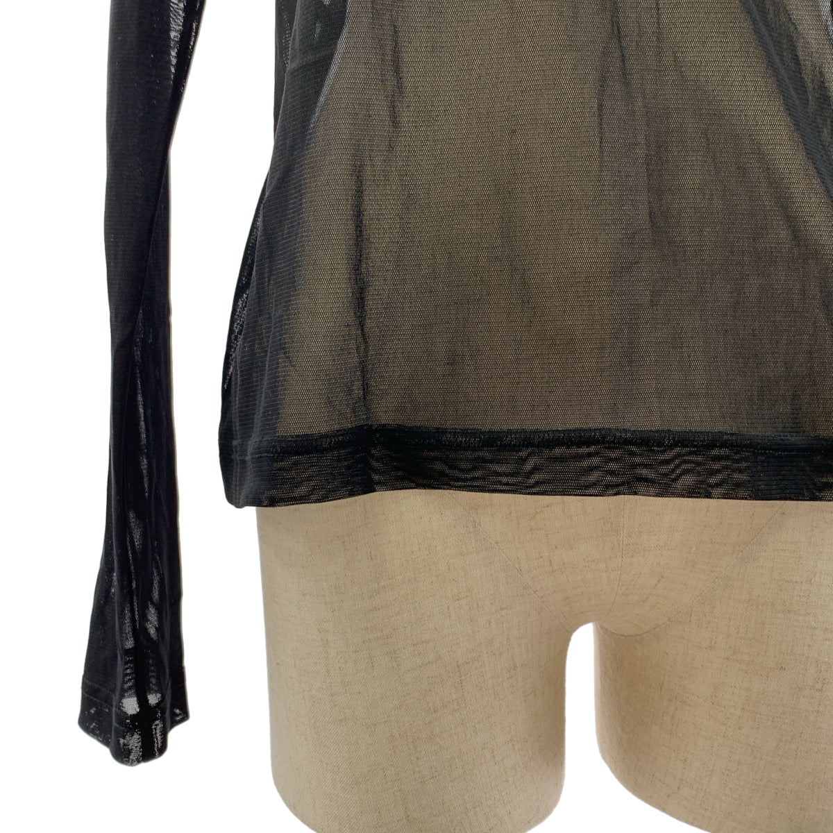 【美品】  noir kei ninomiya / ノワールケイニノミヤ | 2023SS | ポリエステル チュール クルーネック カットソー | M | ブラック | レディース