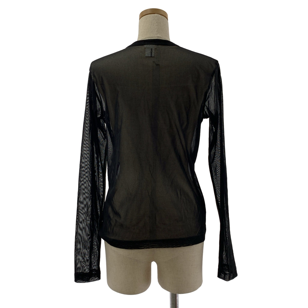 【美品】  noir kei ninomiya / ノワールケイニノミヤ | 2023SS | ポリエステル チュール クルーネック カットソー | M | ブラック | レディース