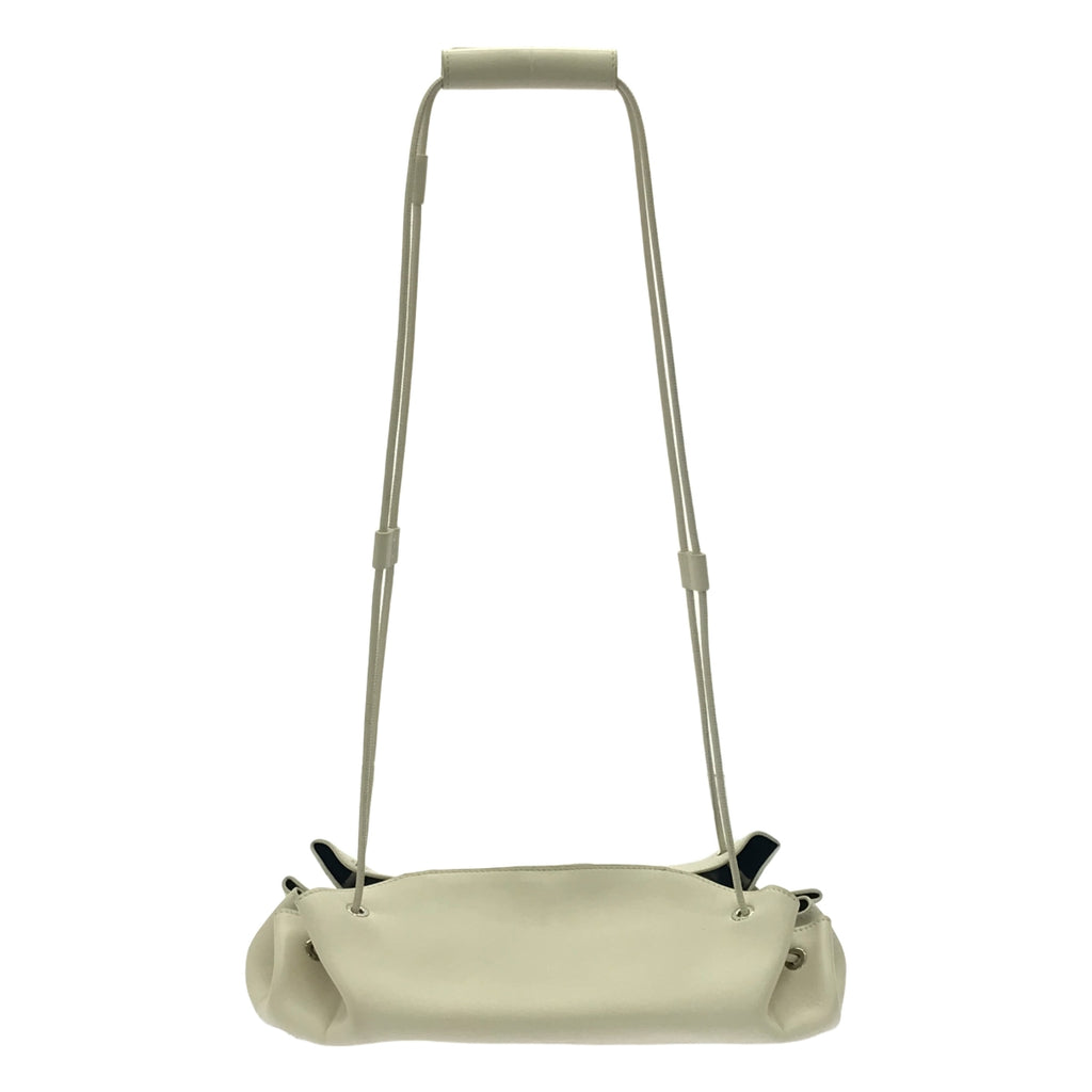 JIL SANDER / ジルサンダー | レザー ドローストリング バッグ 巾着 | アッシュホワイト | レディース