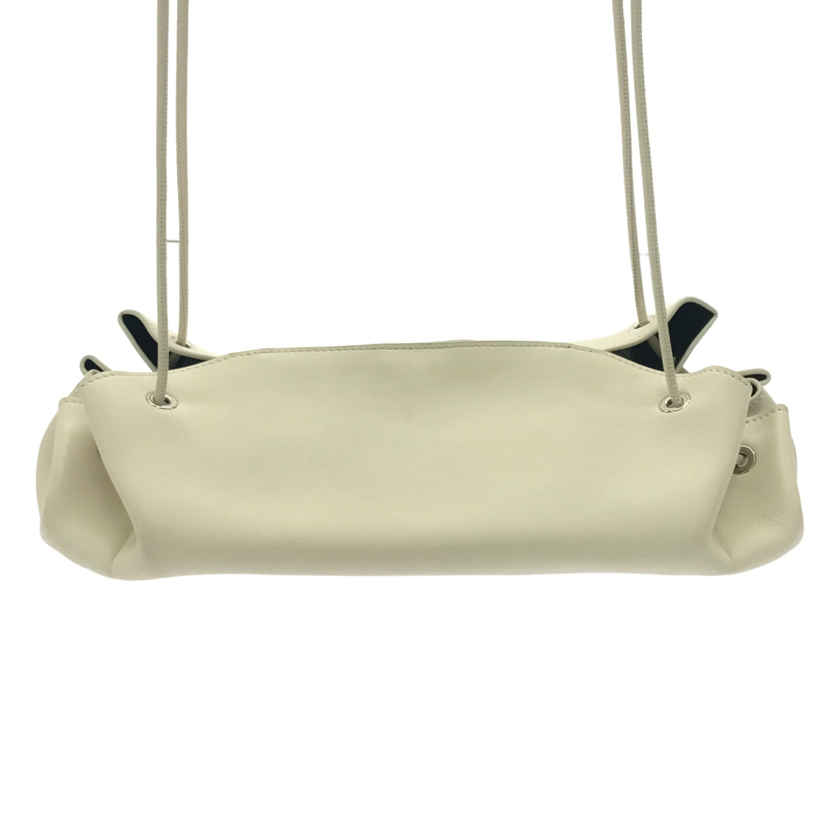 JIL SANDER / 질산더 | 가죽 드로우 스트링 가방 건착 | 애쉬 화이트 | 여성