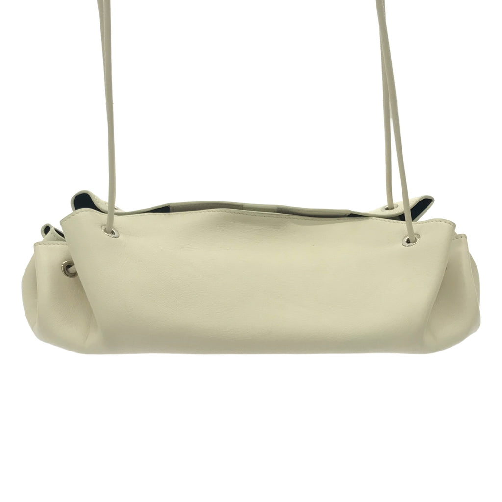 JIL SANDER / ジルサンダー | レザー ドローストリング バッグ 巾着 | アッシュホワイト | レディース