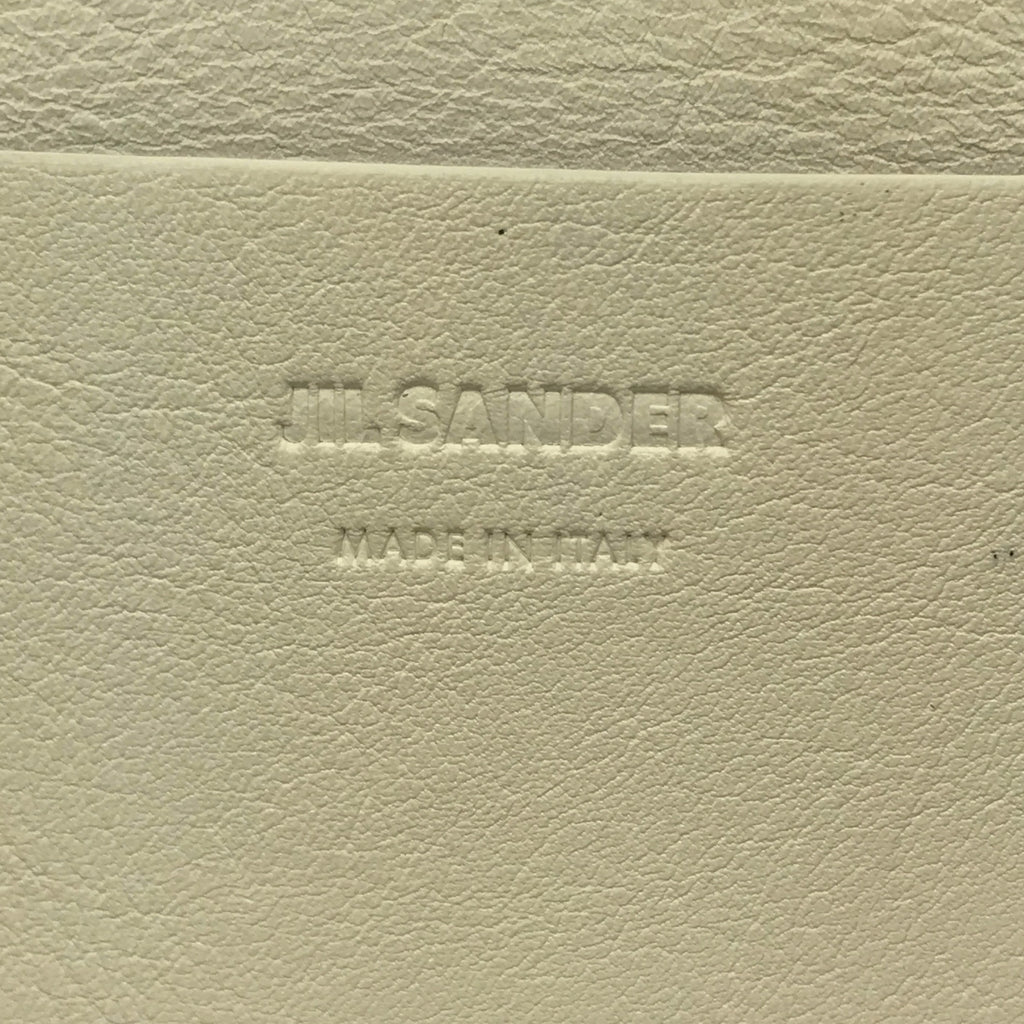 JIL SANDER / ジルサンダー | レザー ドローストリング バッグ 巾着 | アッシュホワイト | レディース