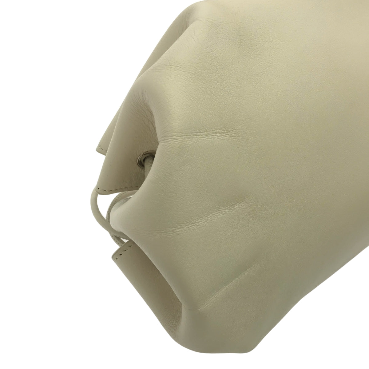 JIL SANDER / ジルサンダー | レザー ドローストリング バッグ 巾着 | アッシュホワイト | レディース