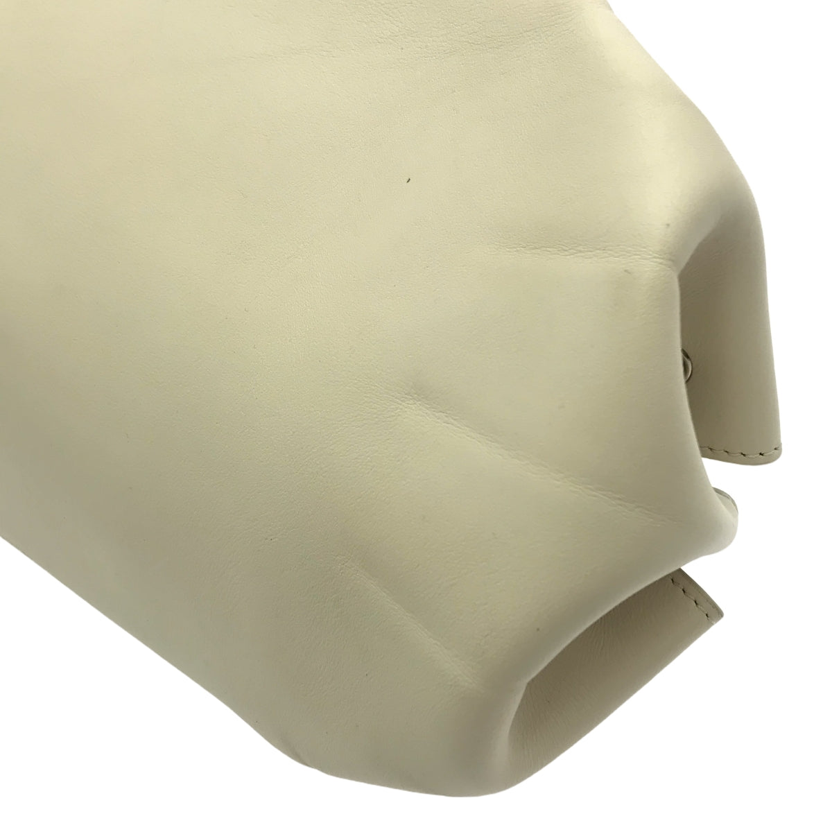 JIL SANDER / ジルサンダー | レザー ドローストリング バッグ 巾着 | アッシュホワイト | レディース