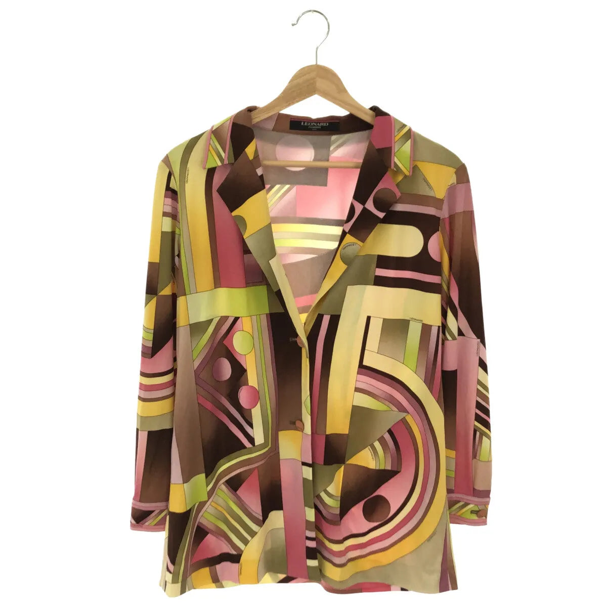 【美品】  LEONARD / レオナール | 総柄プリント カーディガンジャケット | M | マルチカラー | レディース
