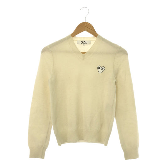 PLAY COMME des GARCONS | Wool Heart Patch Knit Pullover | S | Women's