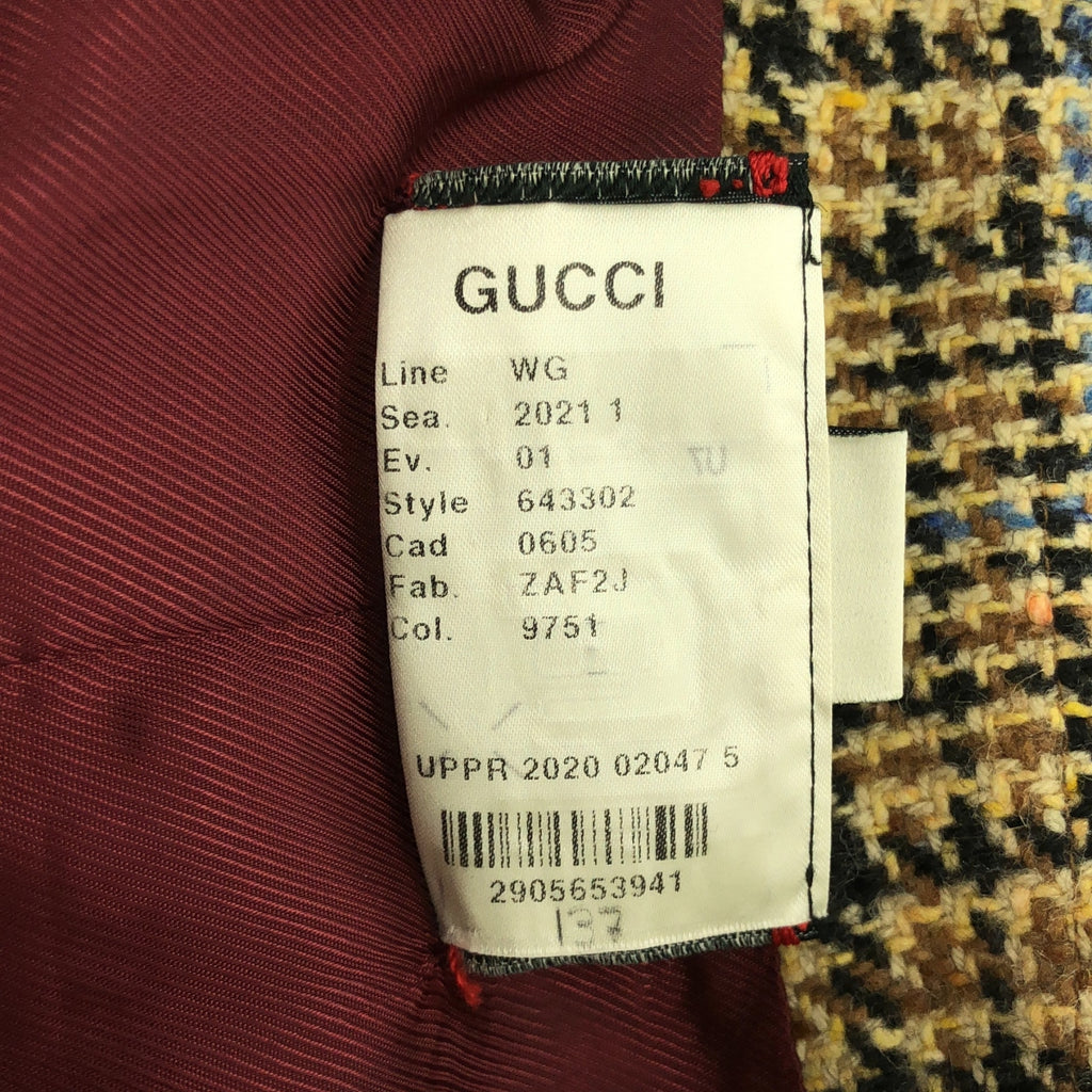 GUCCI / 구찌 | 울 트위드 GG 마몬트 벨티드 코트 / 총 안감 |