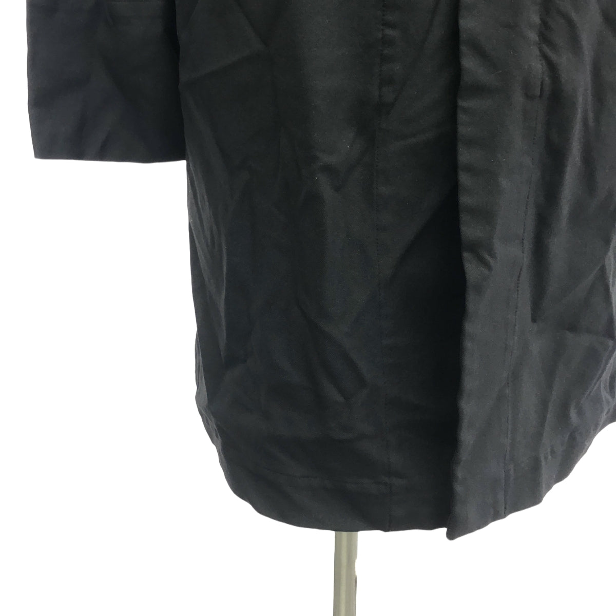BLACK COMME des GARCONS / ブラックコムデギャルソン | 2015SS | ポリエステル 縮絨 CDGバックロゴ チャイナ ロングジャケット コート | L | ブラック | メンズ