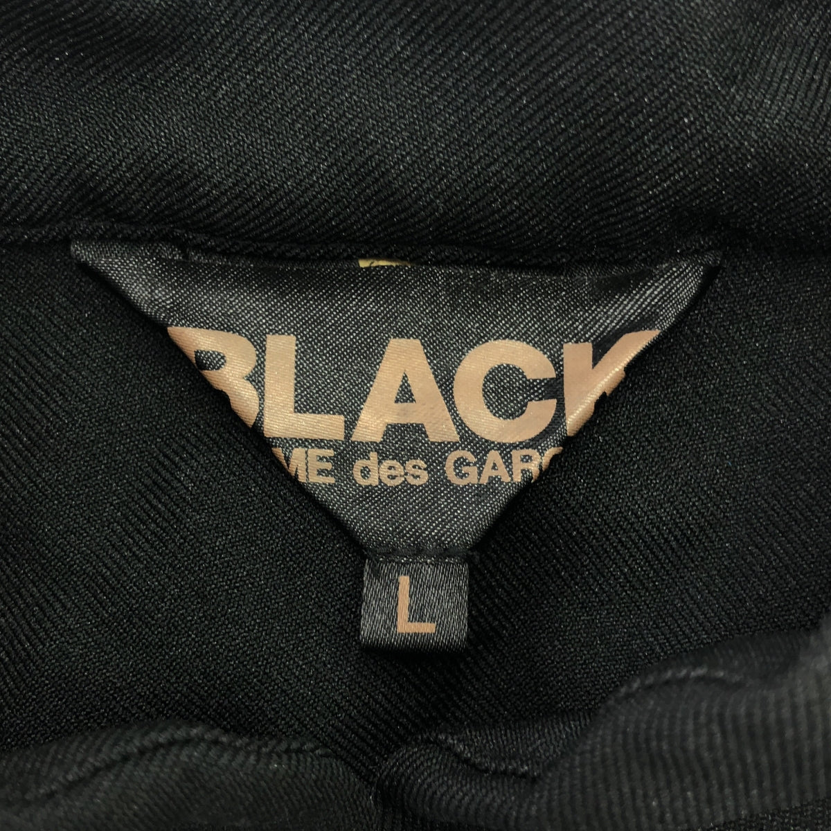 BLACK COMME des GARCONS / ブラックコムデギャルソン | 2015SS | ポリエステル 縮絨 CDGバックロゴ チャイナ ロングジャケット コート | L | ブラック | メンズ