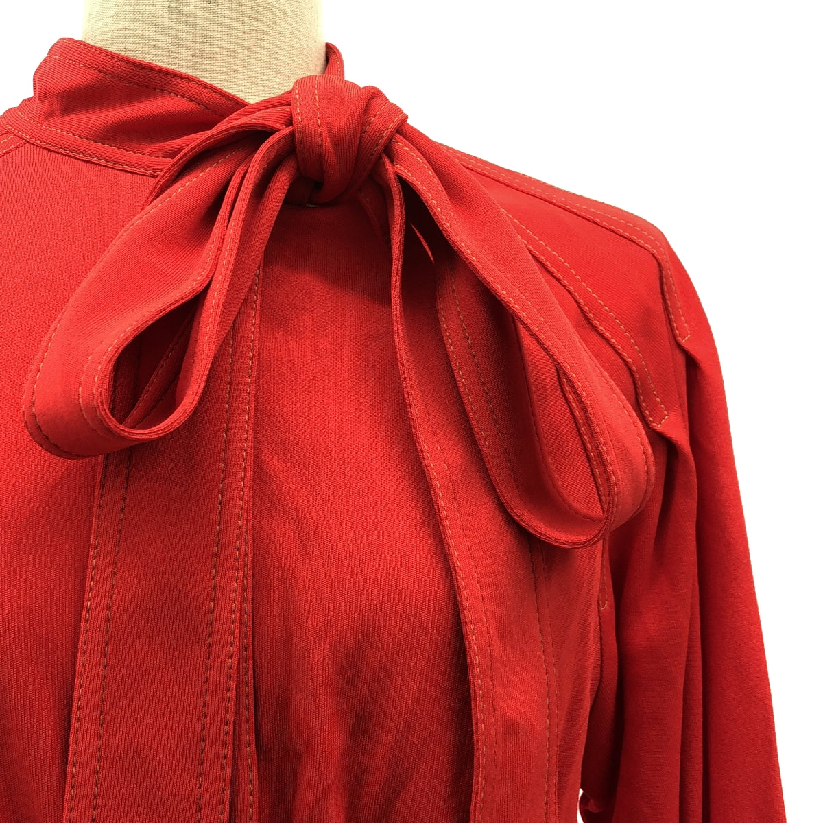 [Beautiful Condition] Burberry | Viscose Gathered Long Dress | 38 | Red | Women's