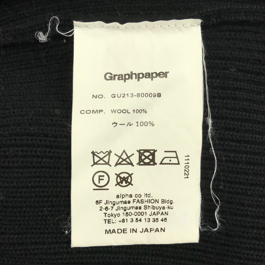 Graphpaper / 그래프 종이 | 2021AW | High Density Crew Neck Knit 울 하이덴시티 크루넥 니트 | 2 | 블랙 | 맨즈
