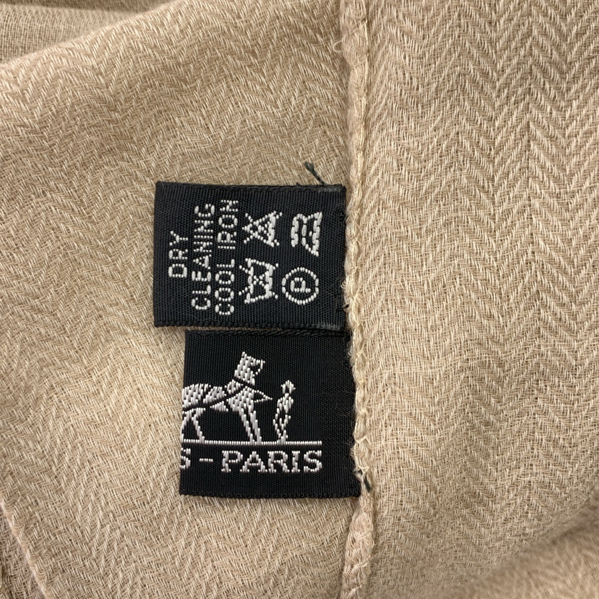 HERMES / エルメス | カシミヤ フリンジ ヘリンボーン 大判 ストール マフラー / ユニセックス |