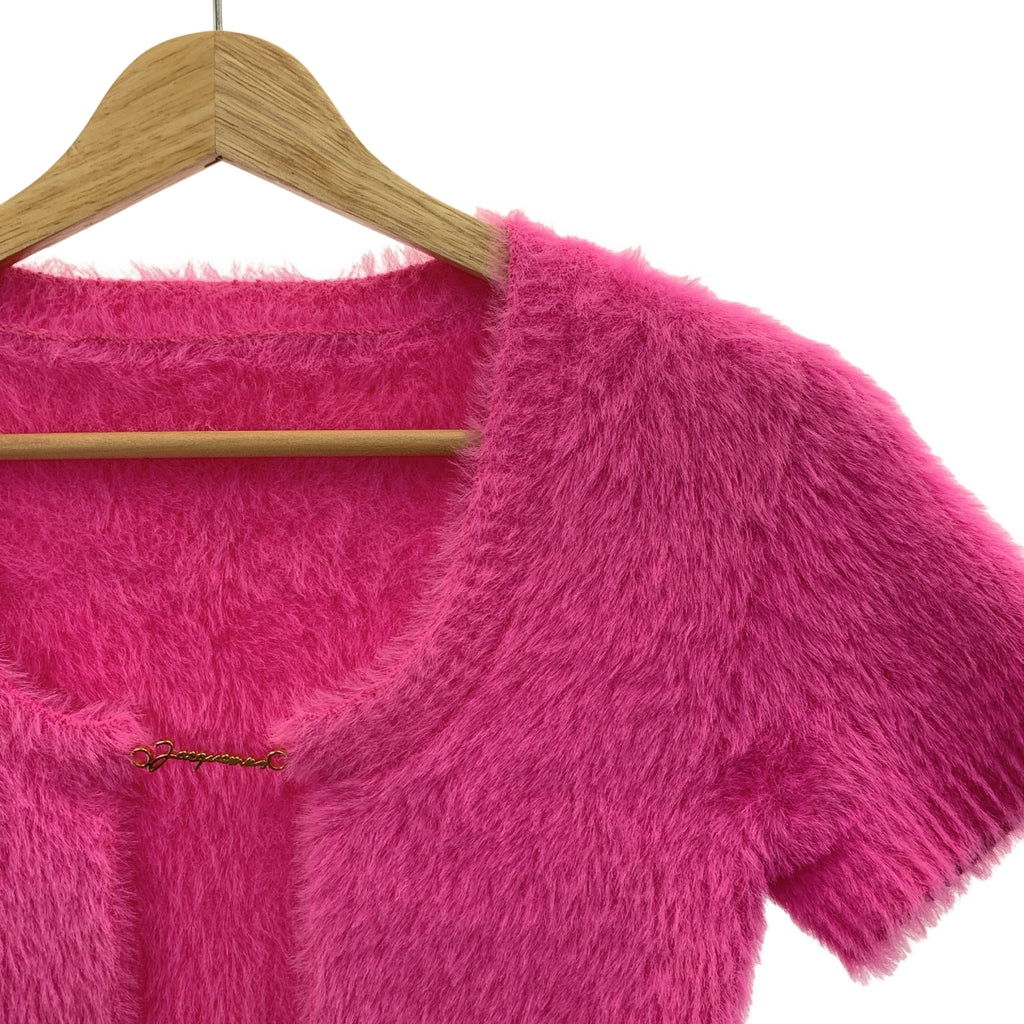 JACQUEMUS / ジャックムス | La Mille Neve シャギー ロゴプレート プルオーバー 半袖ニット ボレロ | 36 | ピンク | レディース