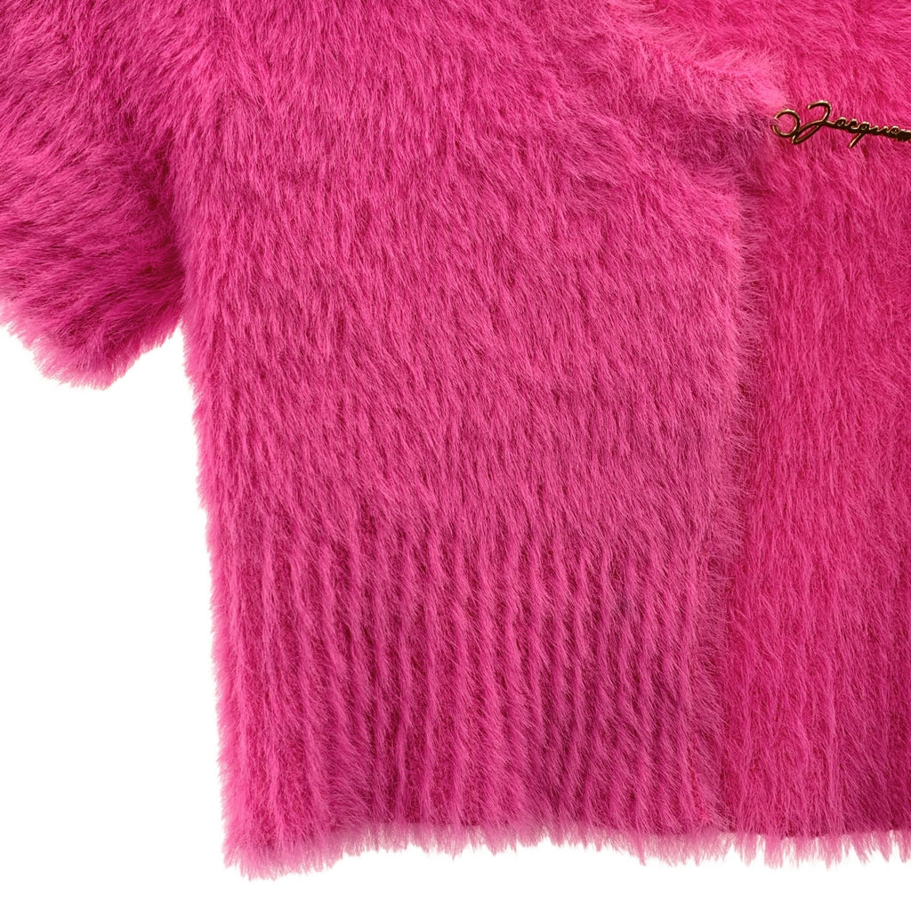 JACQUEMUS / ジャックムス | La Mille Neve シャギー ロゴプレート プルオーバー 半袖ニット ボレロ | 36 | ピンク | レディース