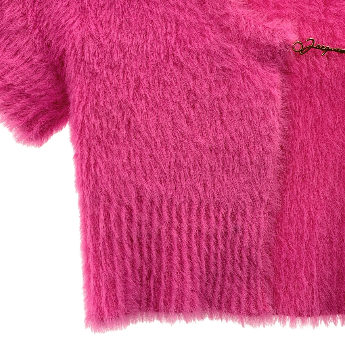 JACQUEMUS / ジャックムス | La Mille Neve シャギー ロゴプレート プルオーバー 半袖ニット ボレロ | 36 | ピンク | レディース