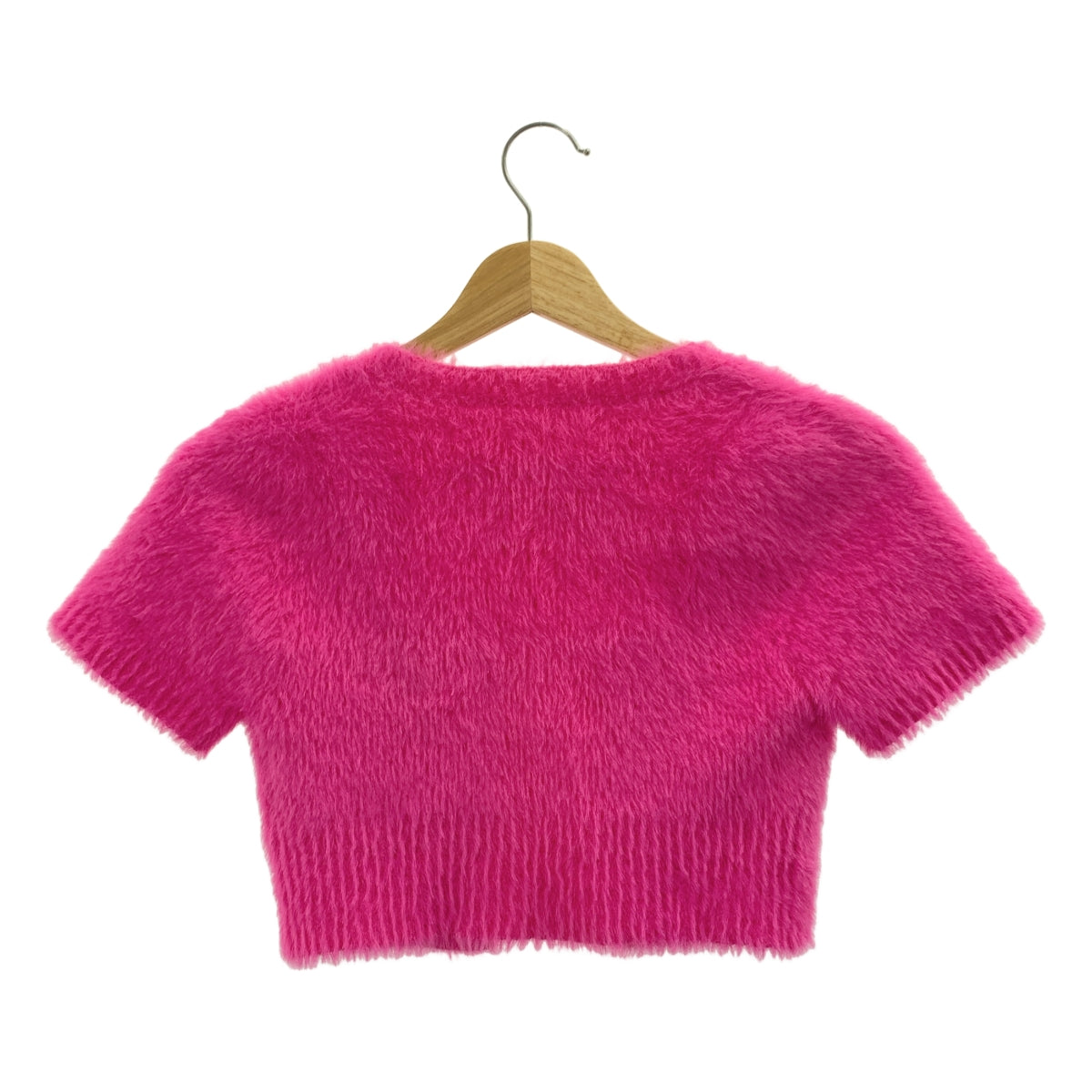 JACQUEMUS / ジャックムス | La Mille Neve シャギー ロゴプレート プルオーバー 半袖ニット ボレロ | 36 | ピンク | レディース