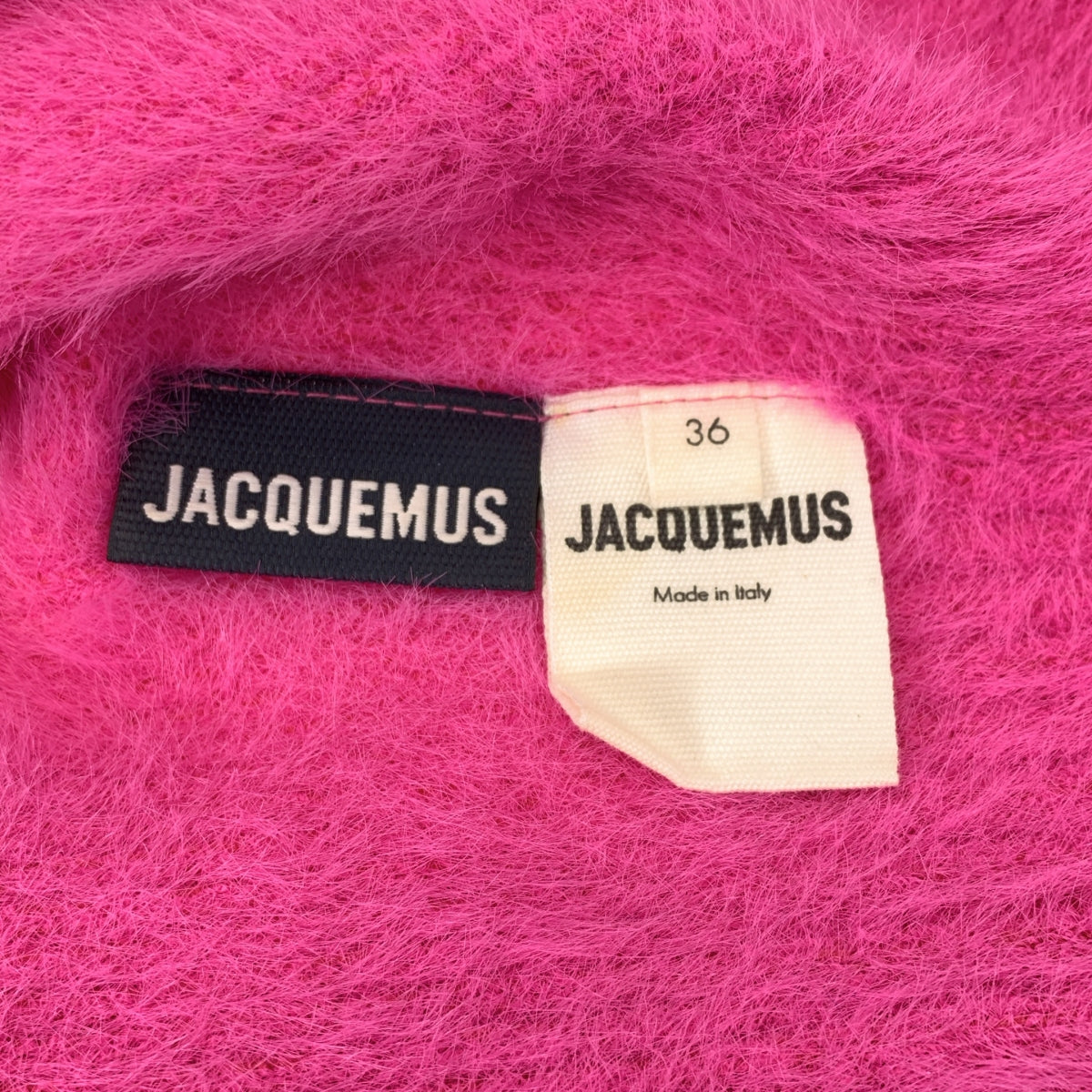 JACQUEMUS / ジャックムス | La Mille Neve シャギー ロゴプレート プルオーバー 半袖ニット ボレロ | 36 | ピンク | レディース