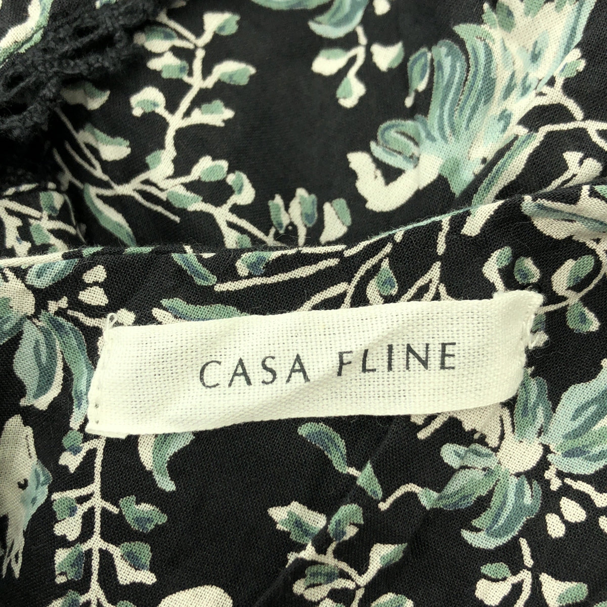 CASA FLINE / カーサフライン | コットン イレヘム プリント ドレス ノースリーブワンピース | F |
