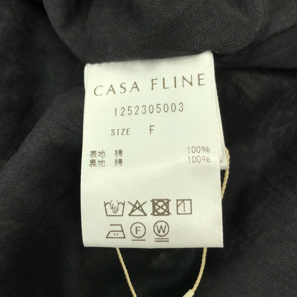 CASA FLINE / カーサフライン | コットン イレヘム プリント ドレス ノースリーブワンピース | F |