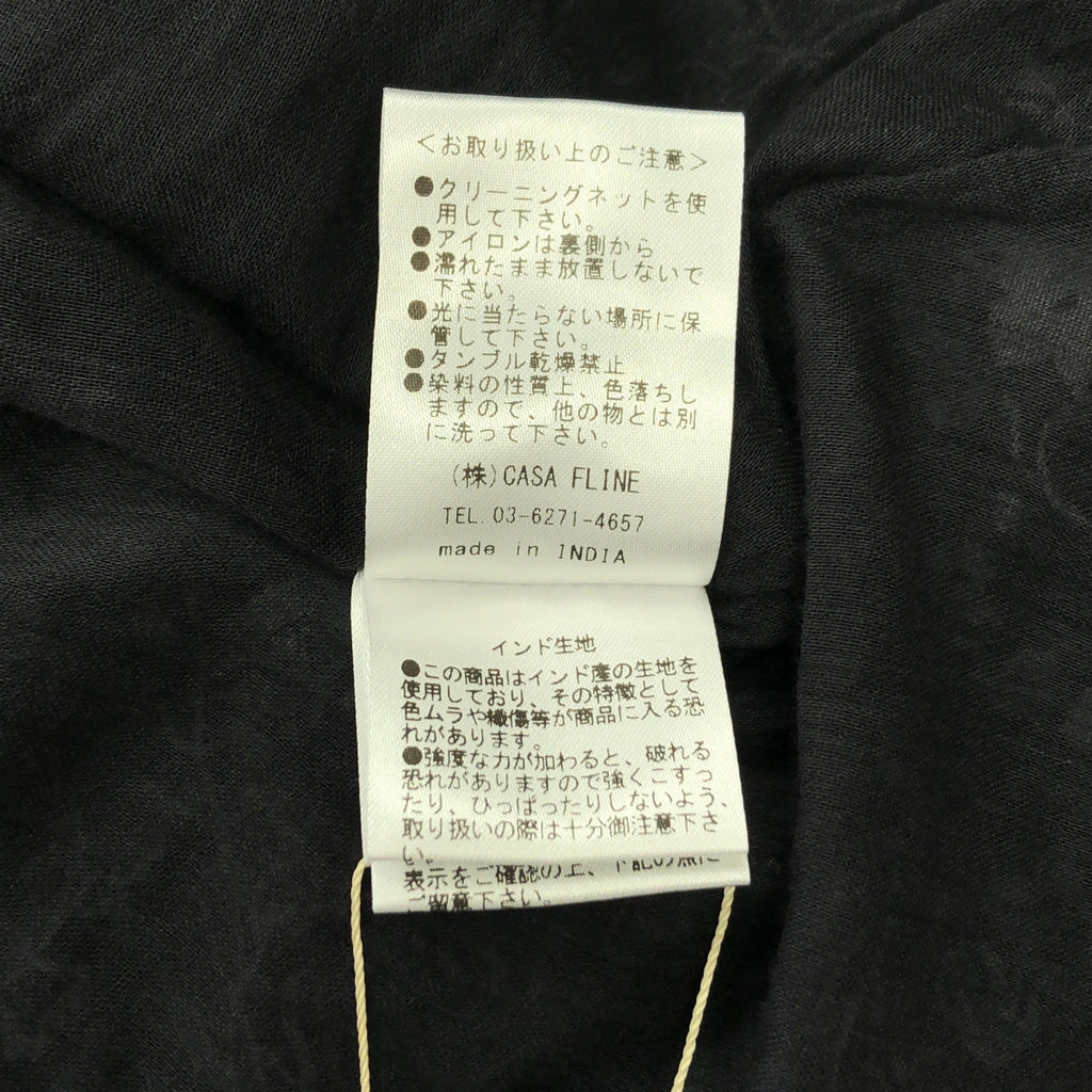CASA FLINE / カーサフライン | コットン イレヘム プリント ドレス ノースリーブワンピース | F |
