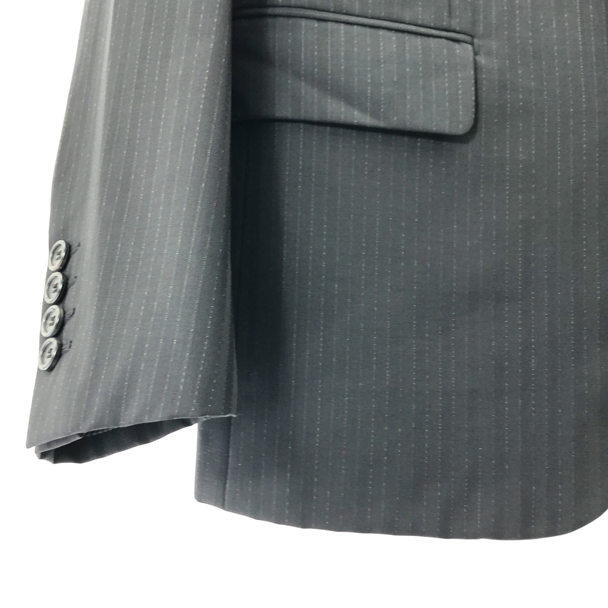 [狀況極佳] Dior Homme | 2007 春夏系列 | 暗紋單排扣西裝外套及休閒褲 | 尺寸 46 | 黑色 | 男款