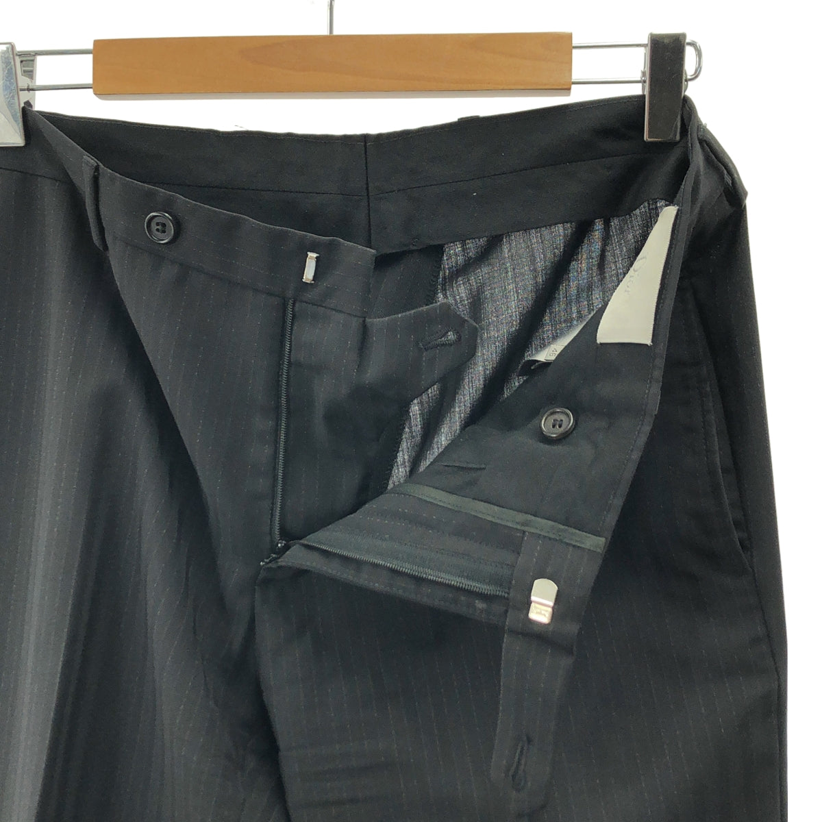 【美品】  Dior homme / ディオールオム | 2007SS | セットアップ シャドウストライプ シングル テーラードジャケット / スラックス パンツ | 46 | ブラック | メンズ