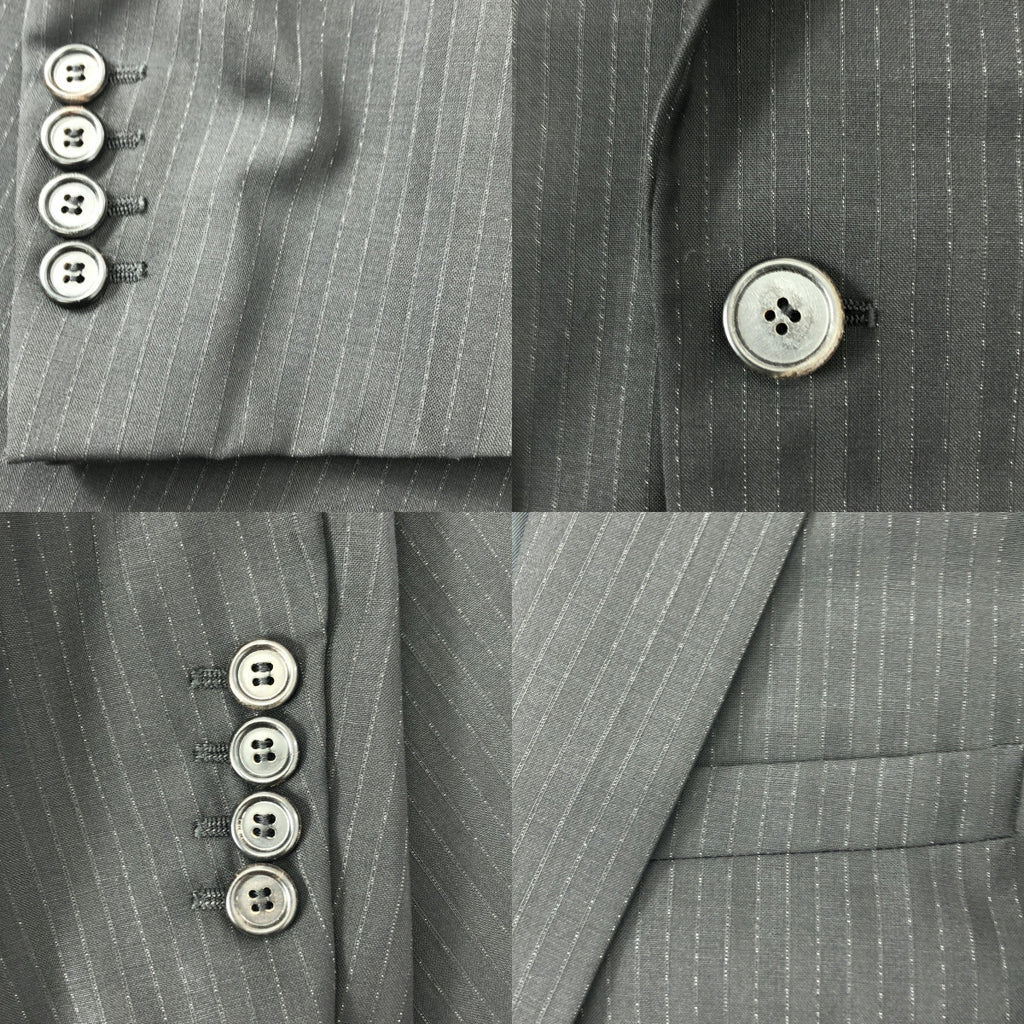 【美品】  Dior homme / ディオールオム | 2007SS | セットアップ シャドウストライプ シングル テーラードジャケット / スラックス パンツ | 46 | ブラック | メンズ