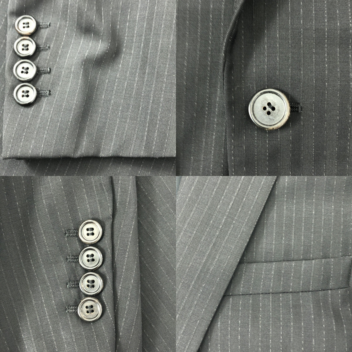 【美品】  Dior homme / ディオールオム | 2007SS | セットアップ シャドウストライプ シングル テーラードジャケット / スラックス パンツ | 46 | ブラック | メンズ
