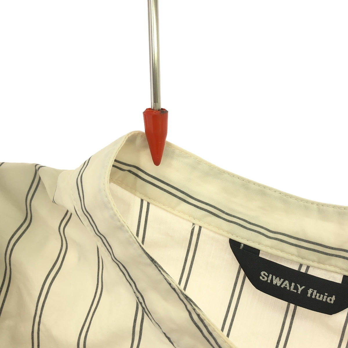 SIWALY | Band collar shirt blouse | F | Off-white/gray | Women's