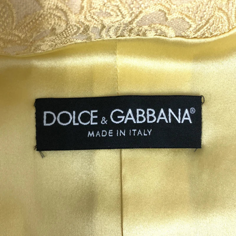 DOLCE＆GABBANA / ドルチェ＆ガッバーナドルガバ | フラワー エンブロイダリー 装飾ボタン ノーカラー コート / シルク総裏地 | 40 | レディース