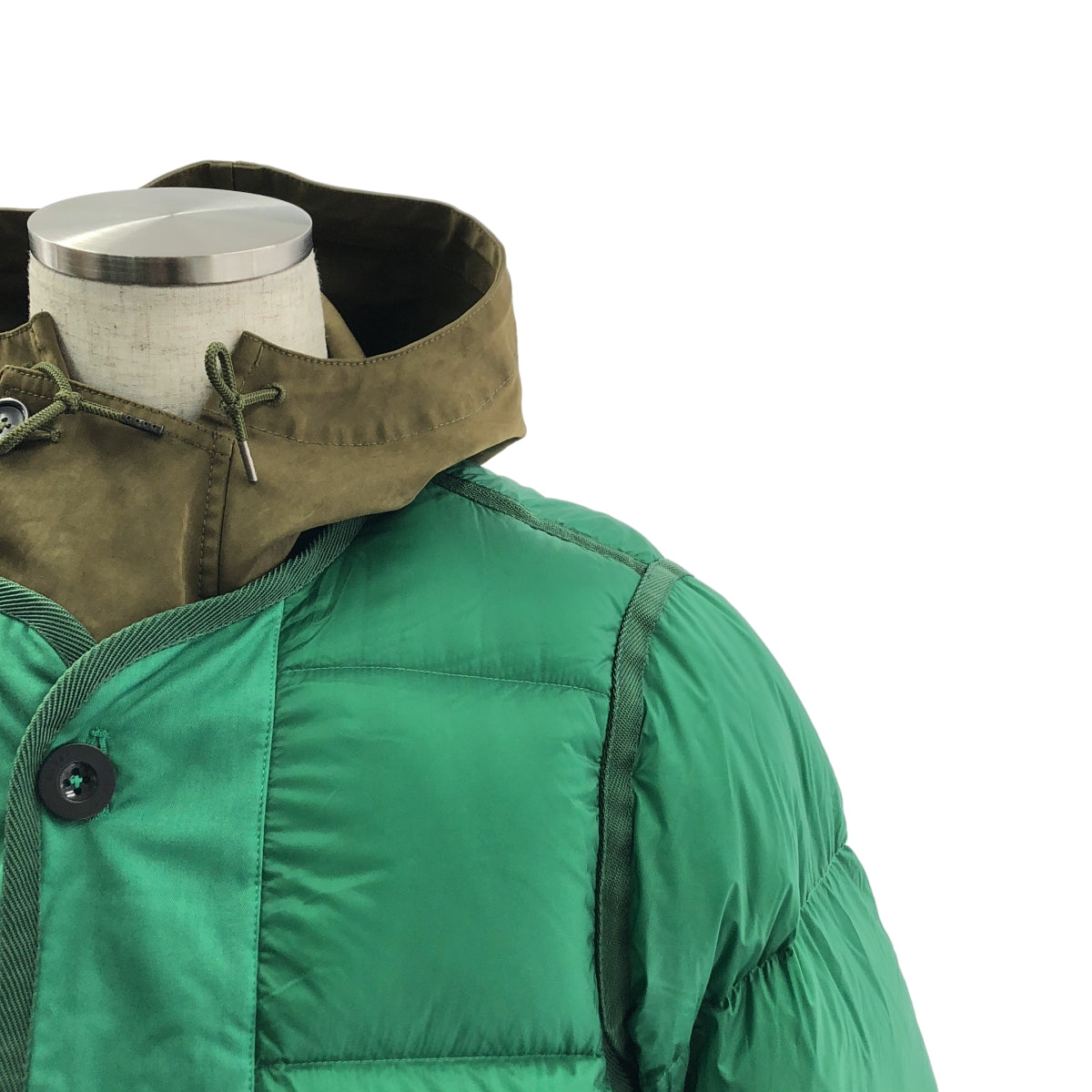 sacai / 사카이 | 2020AW | × Ten c Down Jacket / 바이 컬러 도킹 사이드 Zip 다운 재킷 후디 | 1 | 남성