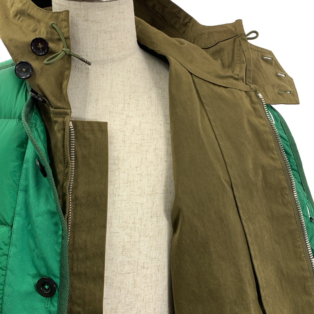 Sacai サカイ ニット ライダース ジャケット カーキ size 2 Sacai サカイ ニット ライダース ジャケット カーキ size 2