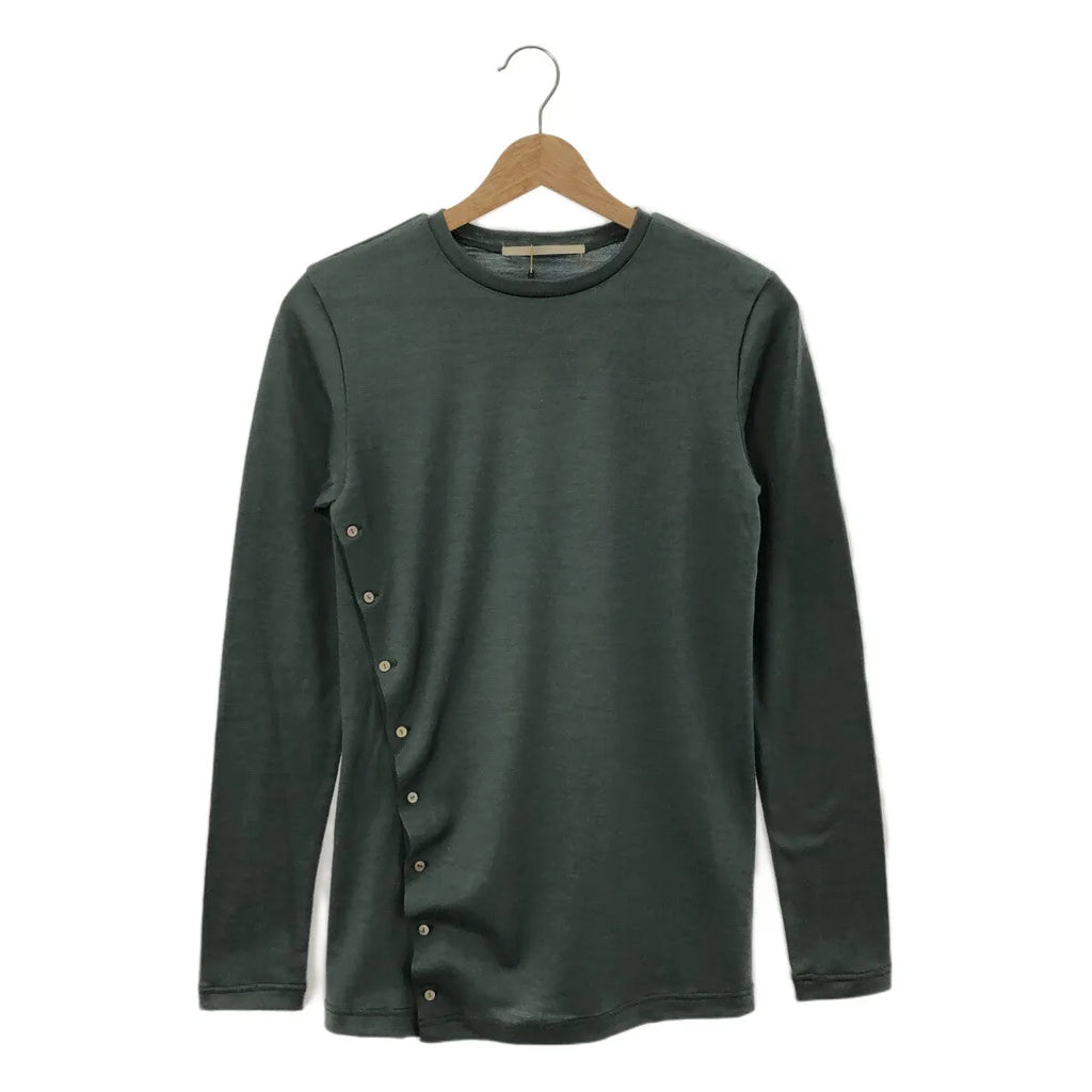 【新品】  Little $uzie / リトルスージー | 2023AW | Wool Jersey Button-up Drape Top ウールドレープカットソー | One | Forest | レディース