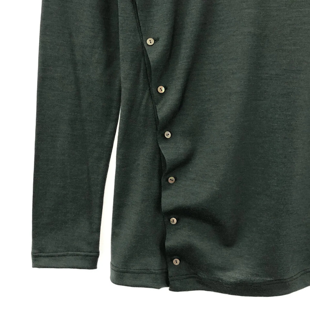 【新品】  Little $uzie / リトルスージー | 2023AW | Wool Jersey Button-up Drape Top ウールドレープカットソー | One | Forest | レディース