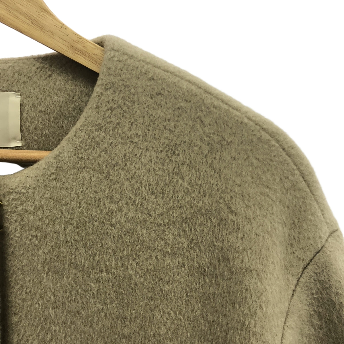 IENA / イエナ | ラムウール ノーカラー コート | 34 | ナチュラル