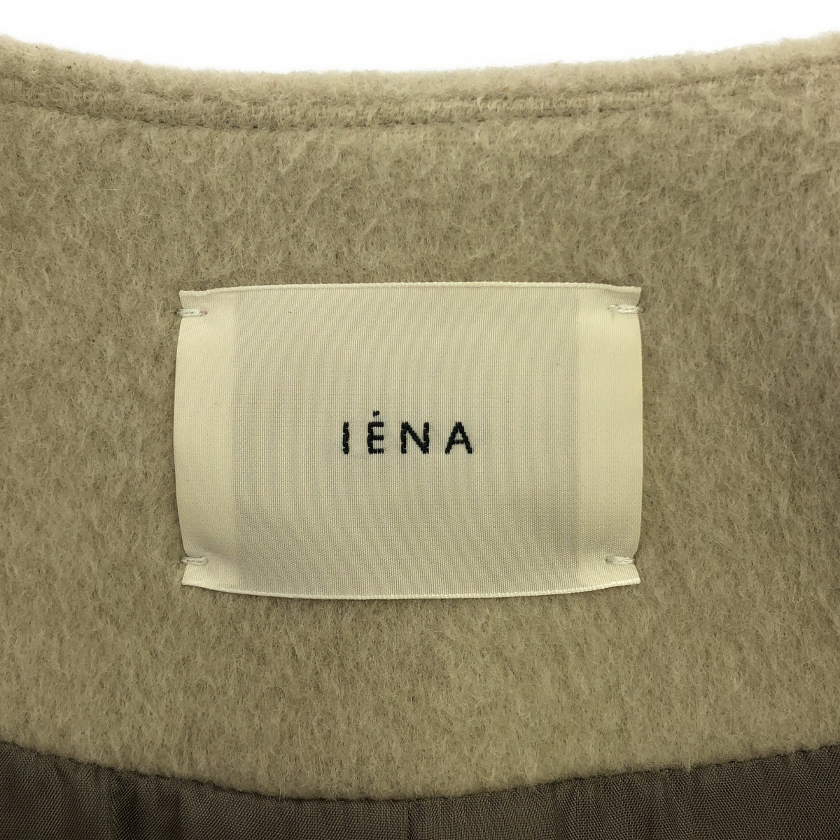 IENA / イエナ | ラムウール ノーカラー コート | 34 | ナチュラル | レディース