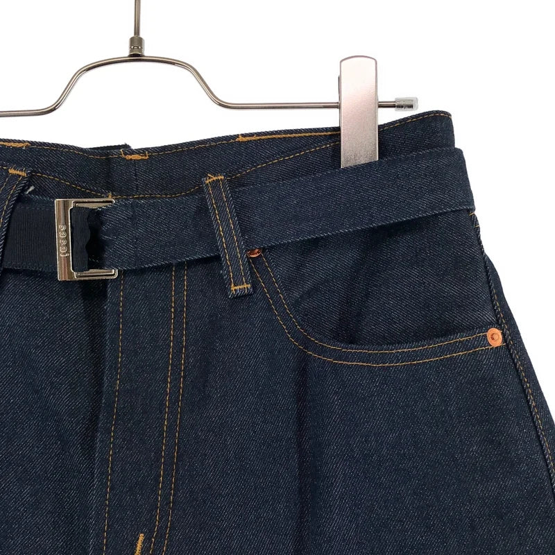 sacai / サカイ | 2025SS | × Levi's / リーバイス Denim Pants / ベルテッド セルビッチ デニム ワイドパンツ | 0 | レディース