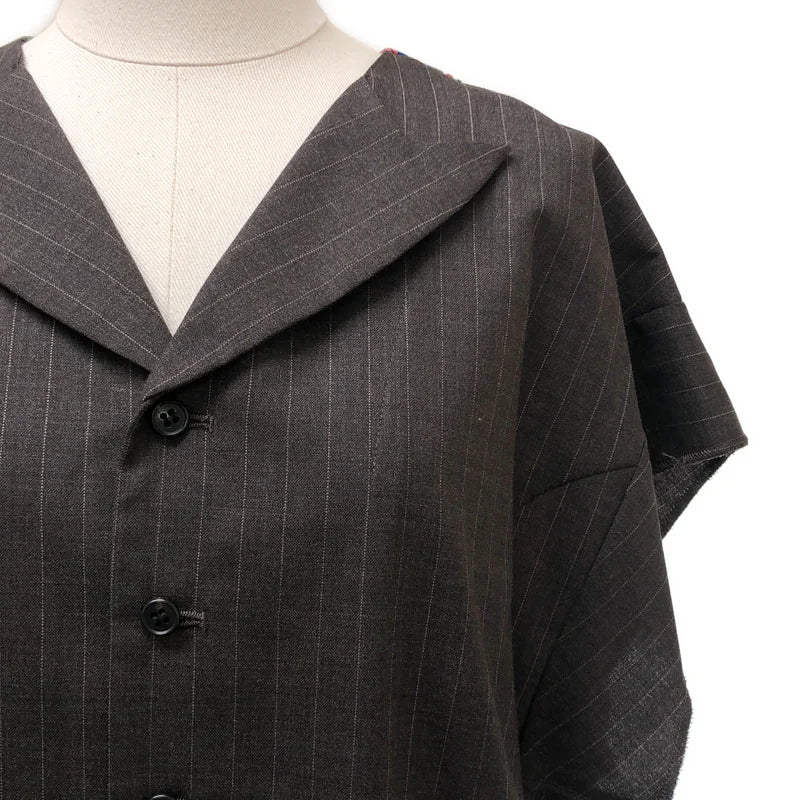 SUNAOKUWAHARA / スナオクワハラ | 総柄 ストライプ ドッキング オーバーシルエット ワンピース | 2 | レディース