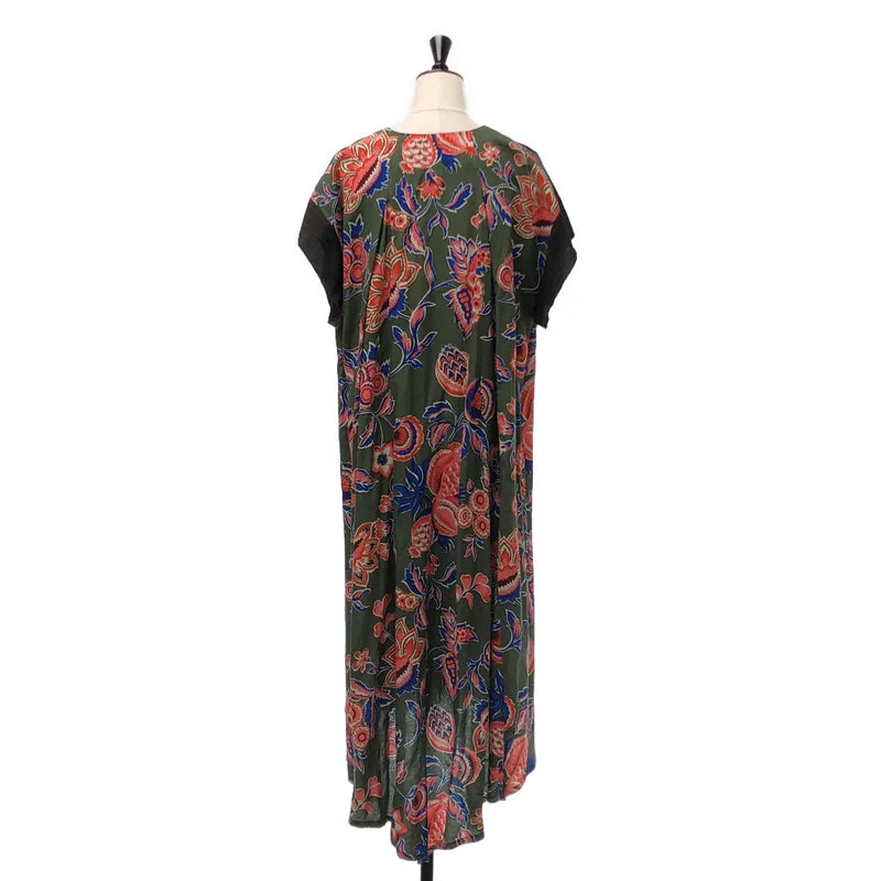 SUNAOKUWAHARA / スナオクワハラ | 総柄 ストライプ ドッキング オーバーシルエット ワンピース | 2 | レディース