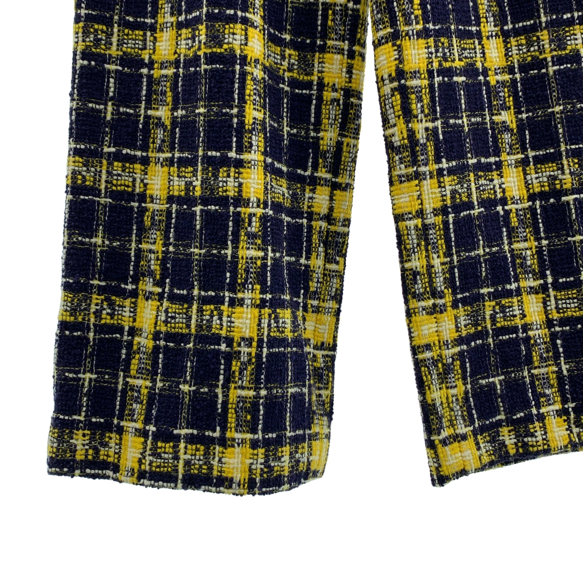 MARC JACOBS | 格紋粗呢寬褲 | 尺寸 2 | 海軍藍/黃色 | 女款