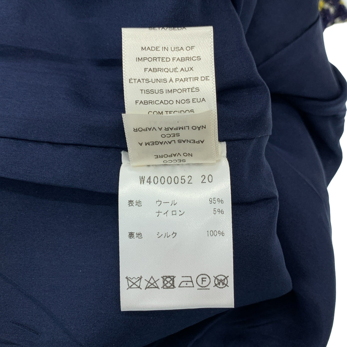 MARC JACOBS / マークジェイコブス | チェック ツイード ワイドパンツ | 2 | ネイビー/イエロー | レディース