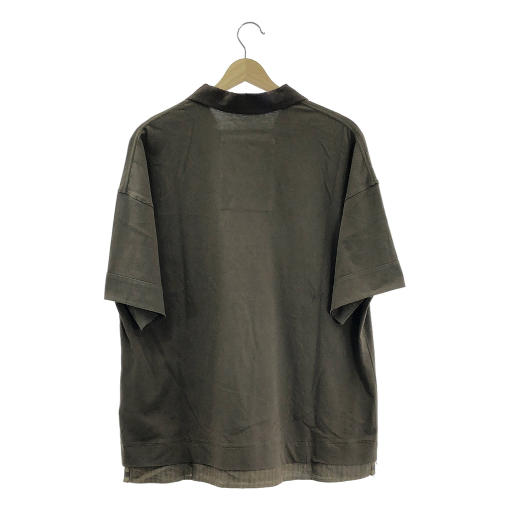 【美品】  ziggy chen / ジギーチェン | 2025SS | lapel-collar short-sleeves T-shirt ラペルカラー 半袖 コットン Tシャツ | 44 | ブラウン | メンズ