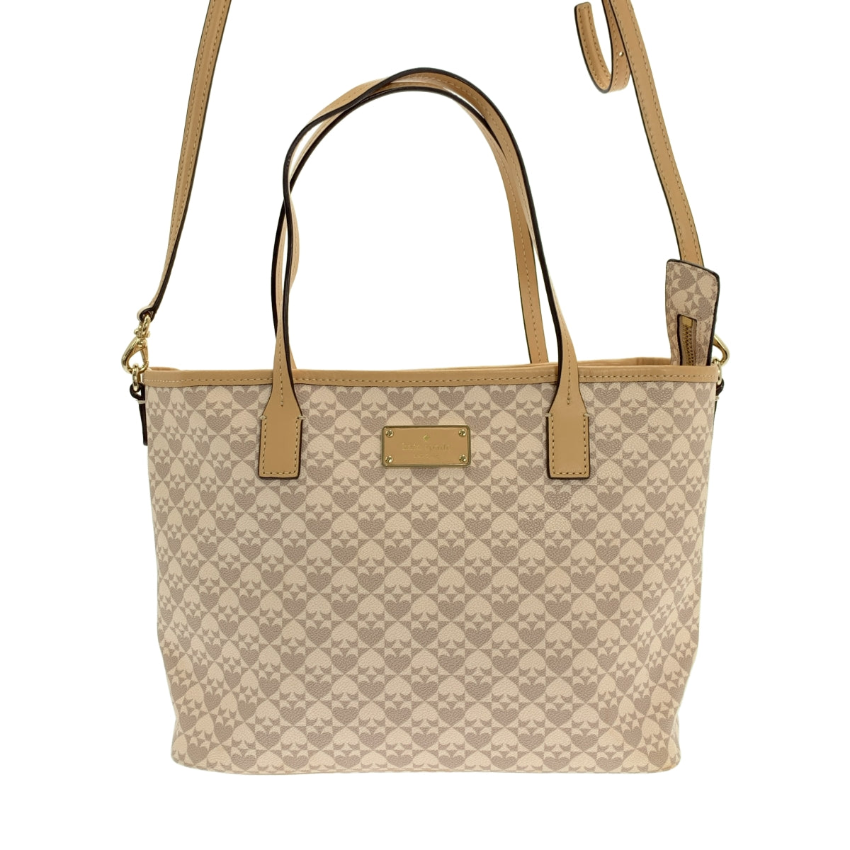 KATE SPADE / 케이트 스페이드 | 2Way 총 무늬 PVC 토트 숄더백 | 베이지계 | 여성