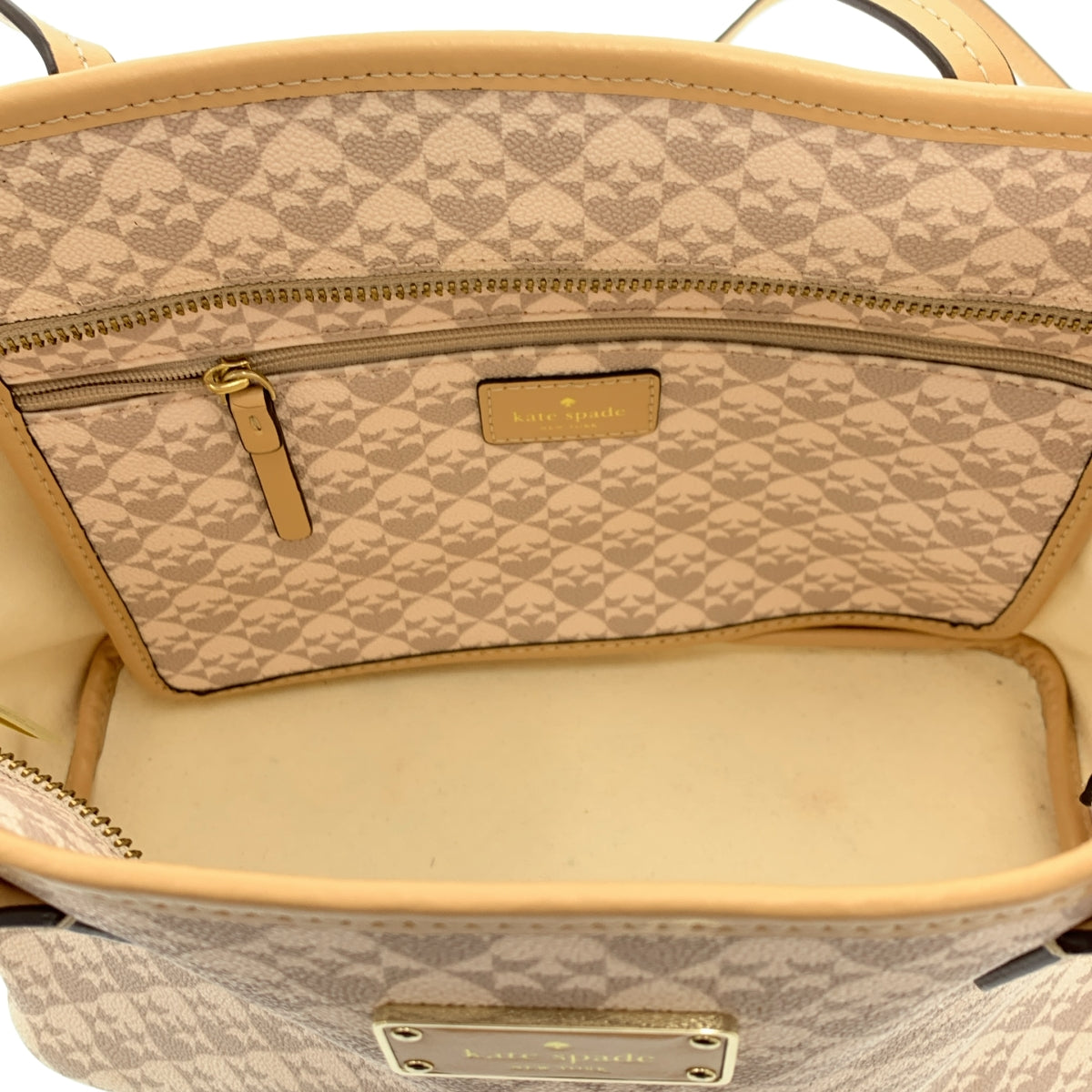 KATE SPADE / 케이트 스페이드 | 2Way 총 무늬 PVC 토트 숄더백 | 베이지계 | 여성