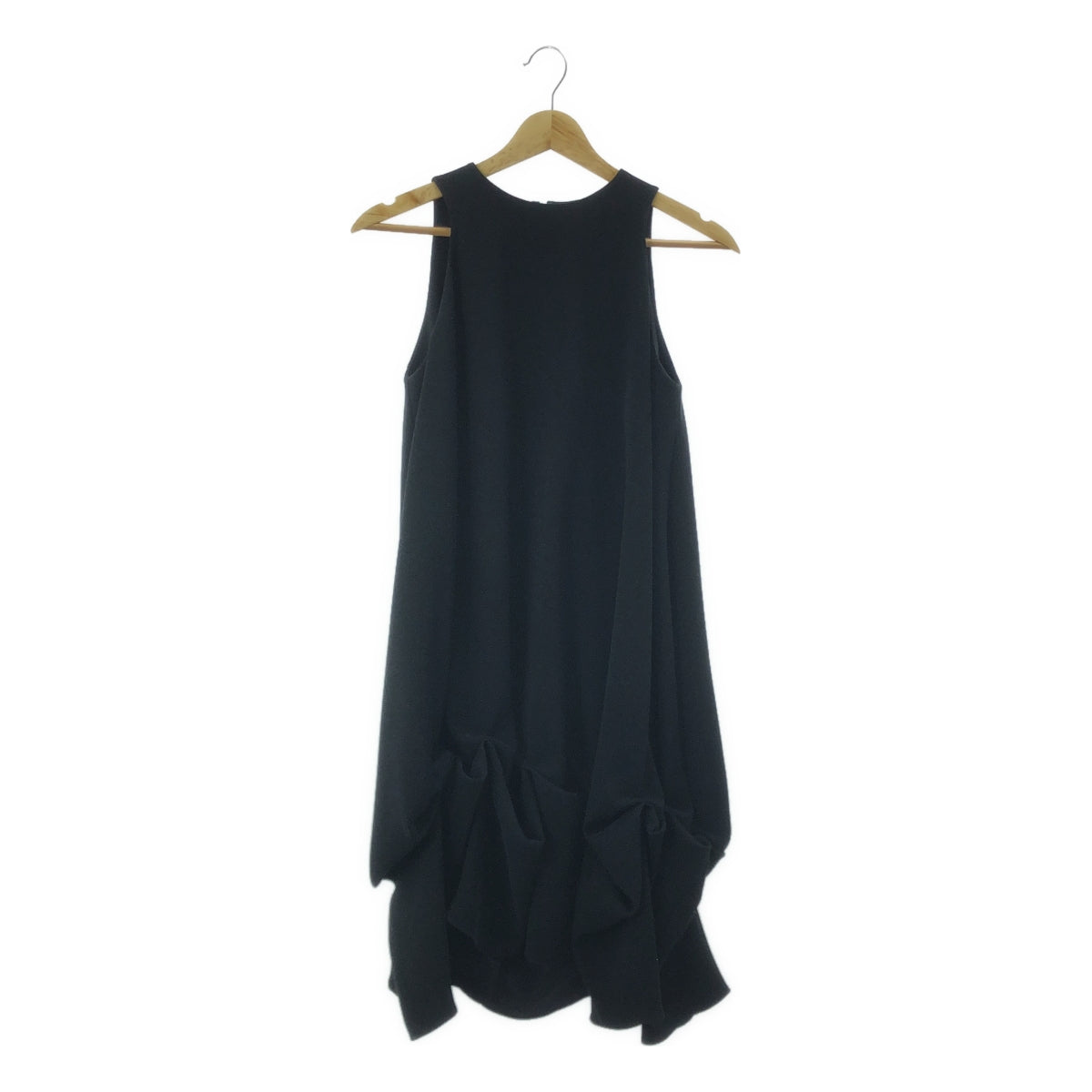 【美品】  YOKO CHAN / ヨーコチャン | ヘムピンセット ドレス ノースリーブ ワンピース | 38 | ブラック | レディース