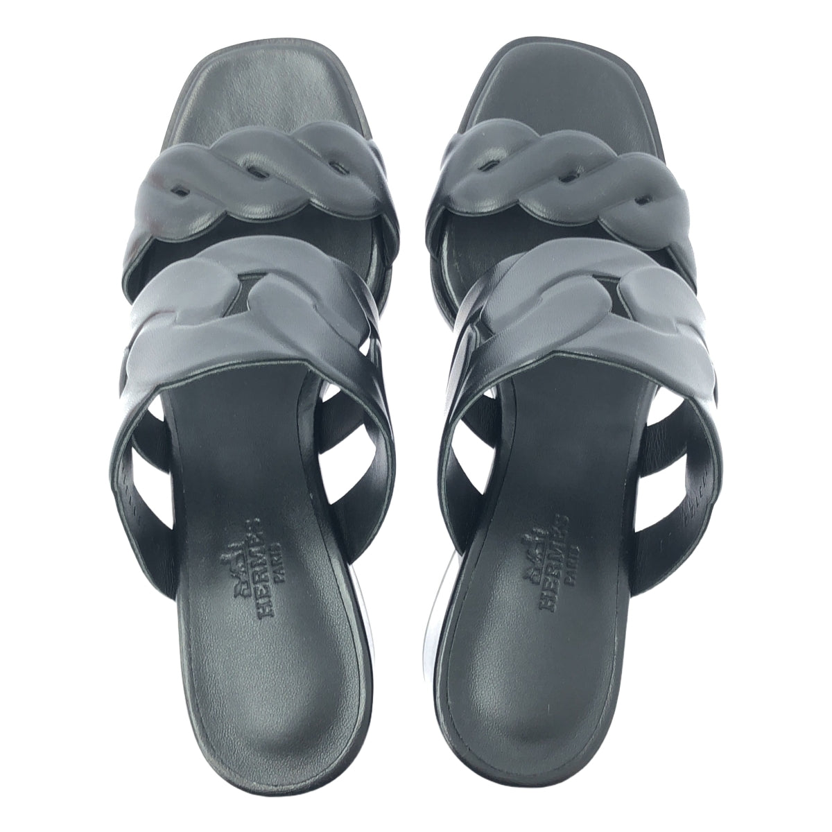 愛馬仕/愛馬仕| Gaby 60 / Chaine Gourmet Torsade 鞋跟涼鞋 | SHOPBOP 37 1/2 |女性的