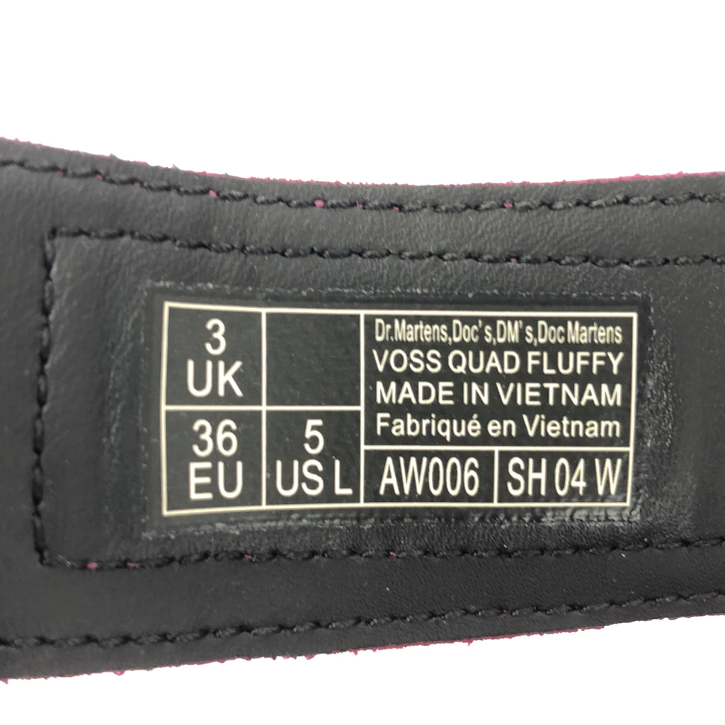 【미품】 Dr.Martens / 닥터 마틴 | VOSS QUAD FLUFFY 하트 모티브 후저 샌들 | UK3 | 블랙 / 핑크 | 여성